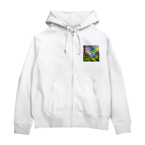 虹の橋を渡って帰ってきた茶トラ猫 Zip Hoodie