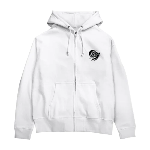 龍の武士 墨絵 Zip Hoodie