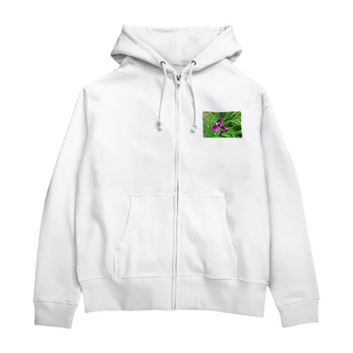 赤紫のお花 Zip Hoodie