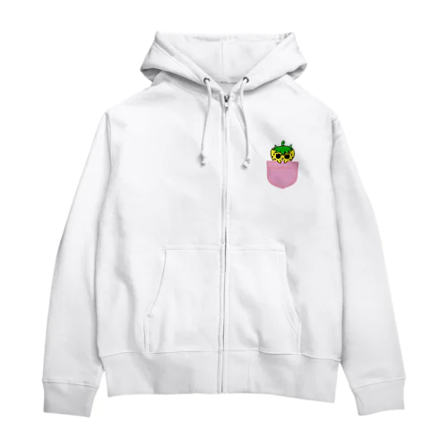 いちごのチーゴくん　ポケット　くるんちゃんver Zip Hoodie