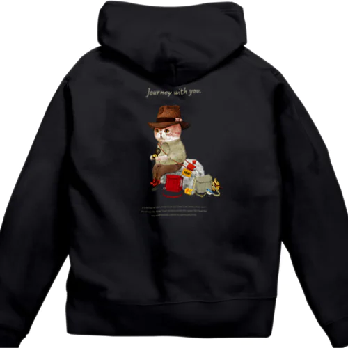 はりきってしまったネコ Journey with you Zip Hoodie