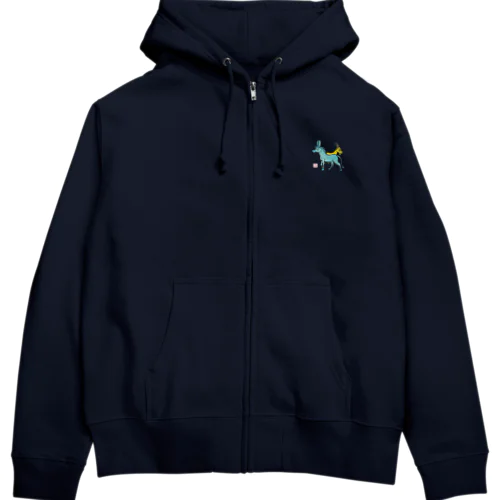 げんきアート展　柴田将人　うさ耳馬とヤギ Zip Hoodie