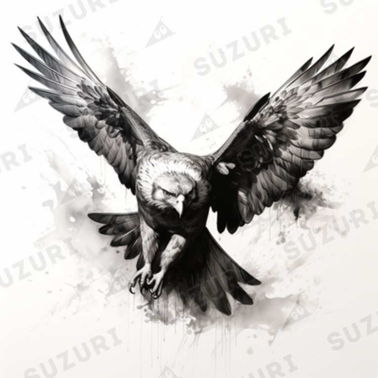 ときまれ ( koulivex )の【水墨画風のかっこいい鷹】という名の